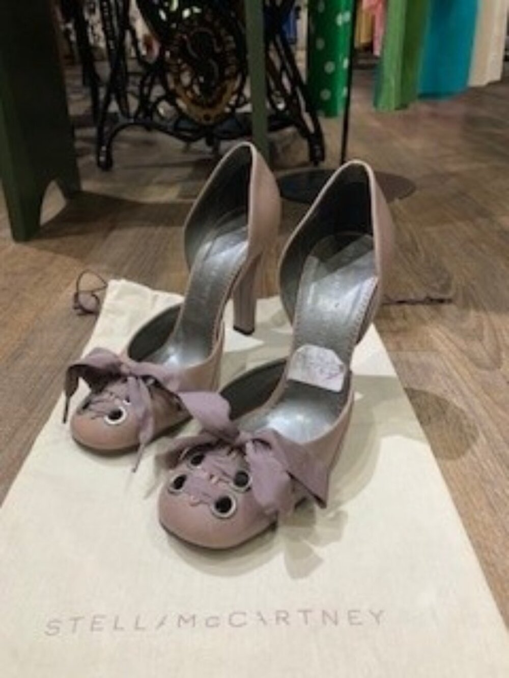 Stella McCartney | D'Orsay Ribbon Bow Heels | Purple Gray | sz: US 8.5